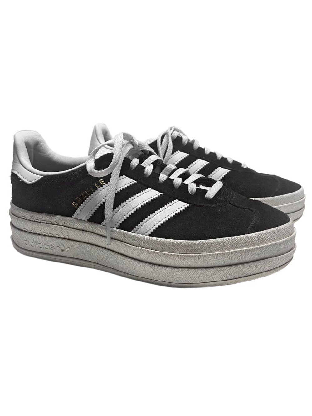 Adidas Women’s Gazelle Bold Platform Shoes Size 7 Core Black/Cloud White HQ6912